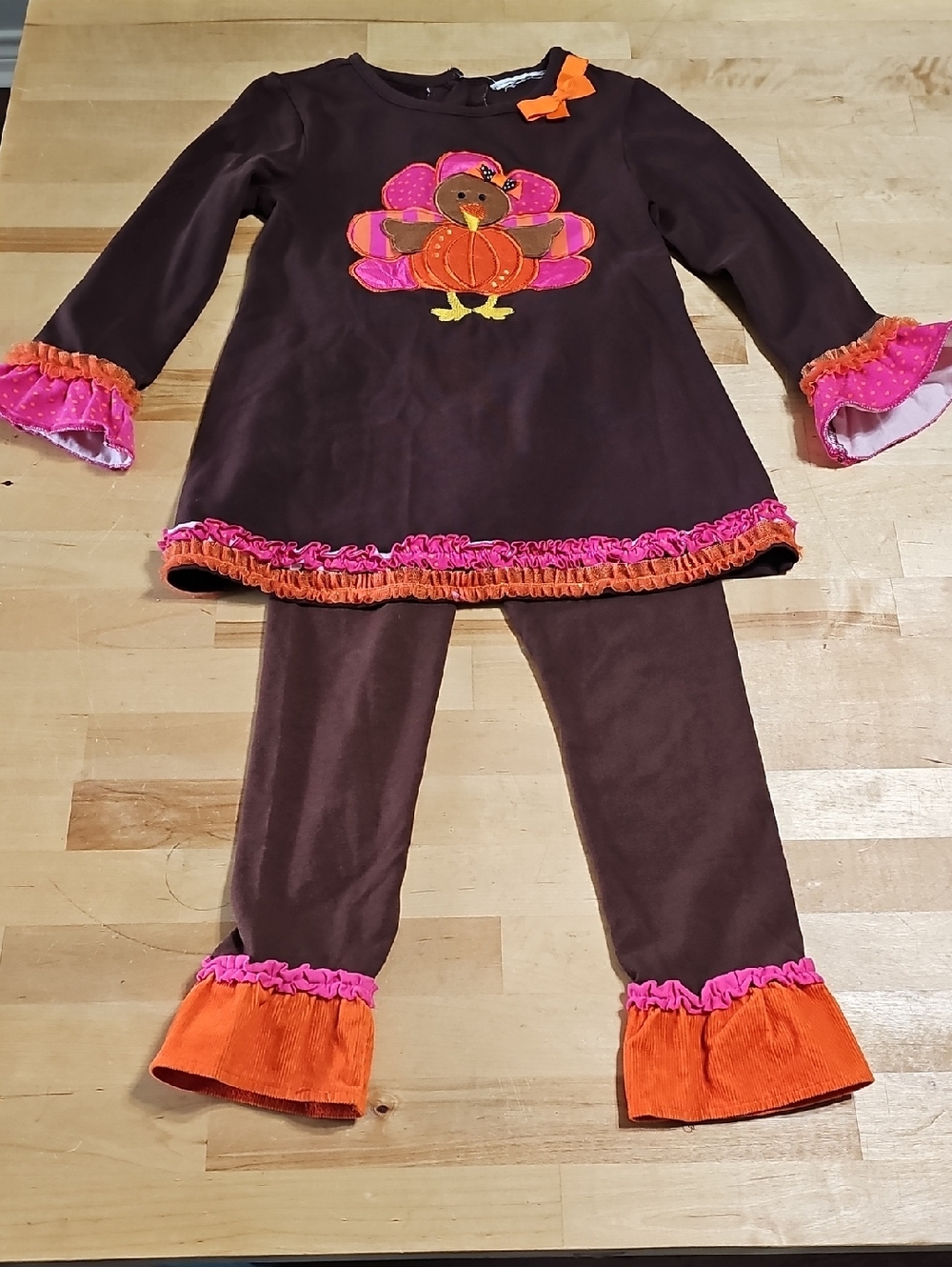 3 for $20 🍂 Girls 5 Thanksgiving Set Turkey Tunic & Corduroy Ruffle Pants